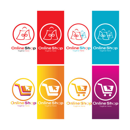 e-commerce logo and online shop logo design with modern conceptのイラスト素材