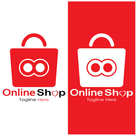 e-commerce logo and online shop logo design with modern conceptのイラスト素材