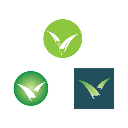aloe vera logo design icon vectorのイラスト素材
