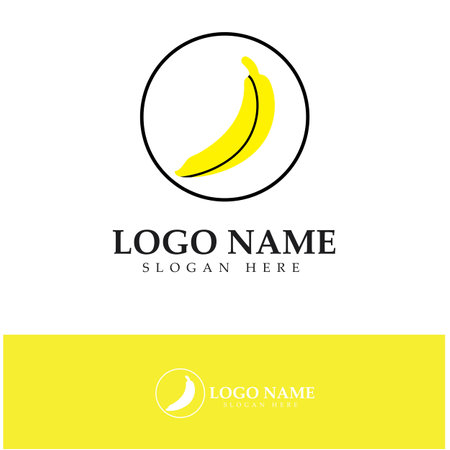 banana fruit logo icon design vectorのイラスト素材