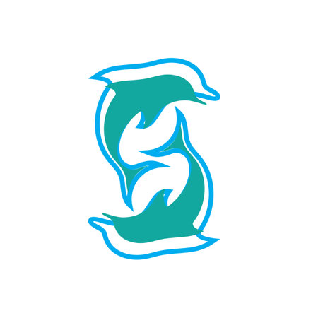 dolphin icon logo design vectorのイラスト素材