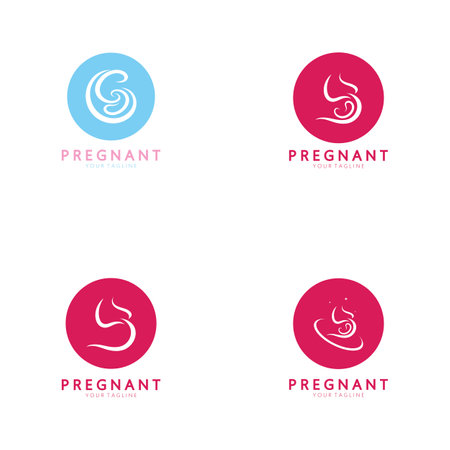 Pregnant logo template vector icon illustration designのイラスト素材