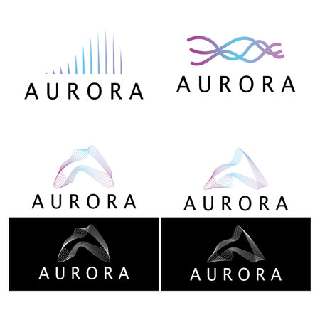 aurora logo design icon illustration vector templateのイラスト素材