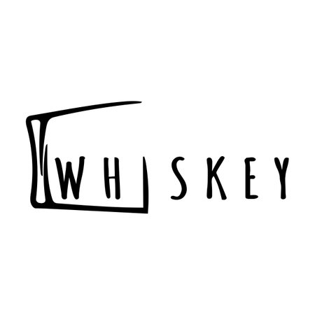 Vintage premium whiskey logo label with glass or beer. for drinks, bars, clubs, cafes, companies.のイラスト素材