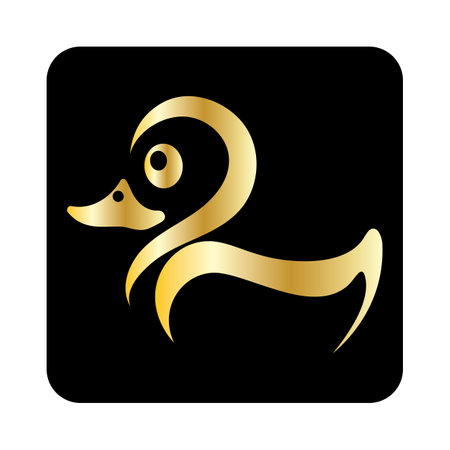 DUCK LOGO DESIGN ICON VECTORのイラスト素材