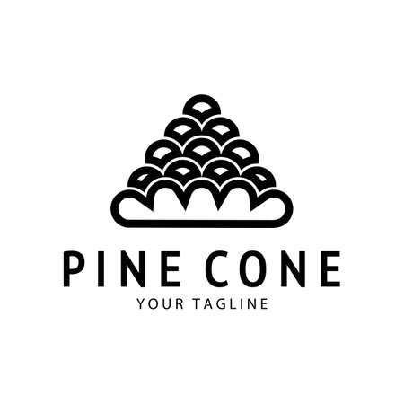 Pine cone logo design template. Pine cone vector icon illustration.のイラスト素材