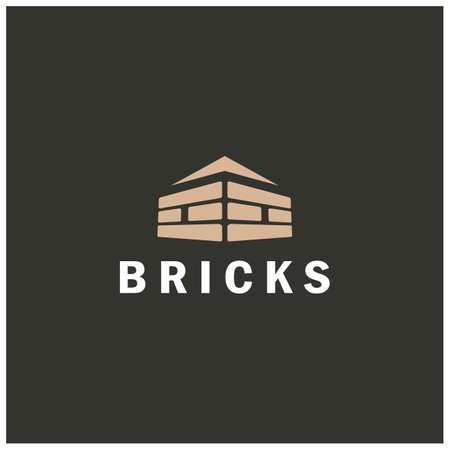 creative brick logo designs for buildings, architectural buildings, civil engineering, building materials shopsのイラスト素材