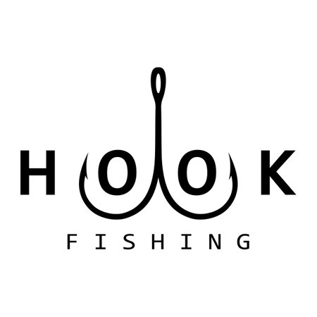 fishing hook logo design, fishing bait, fishing shop, tournament, angler, fishing communityのイラスト素材