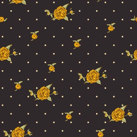 floral seamless pattern with beautiful peoniesのイラスト素材