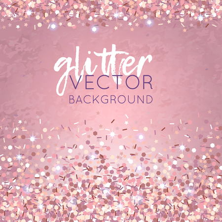 Elegant greeting card with golden decoration. Shiny pink gold glitter.のイラスト素材