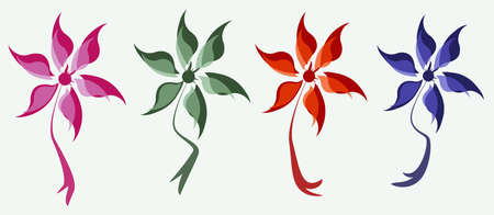 Beautiful flowers with different colors のイラスト素材