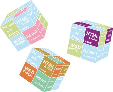 Web cube with wordsのイラスト素材