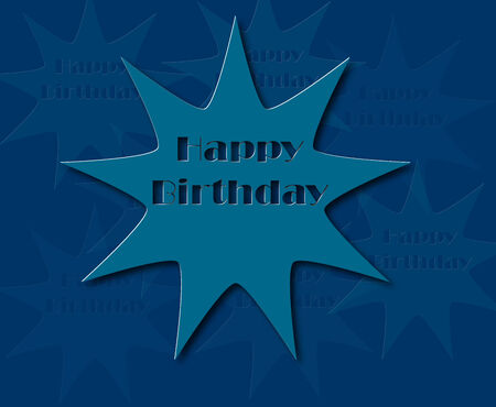 Happy birthday retro vector illustration with blue colorのイラスト素材