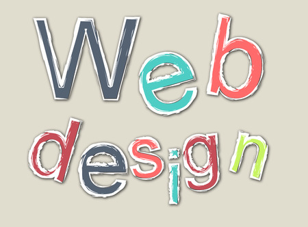 Colored retro webdesign word with outlineのイラスト素材