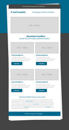 Newsletter blue template with business styleのイラスト素材