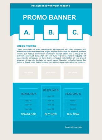 Newsletter blue template with business styleのイラスト素材