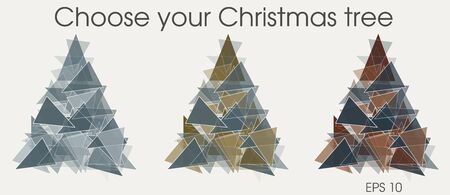 Vector christmas tree with triangle designのイラスト素材