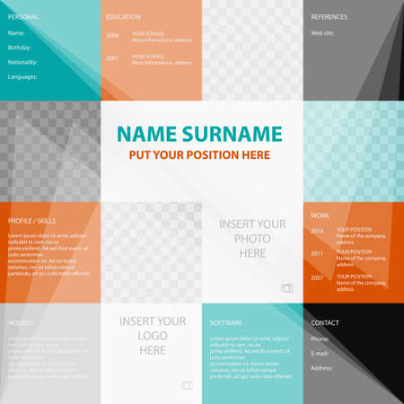 Vector simple resume templateのイラスト素材