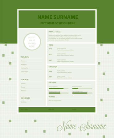 Vector simple resume templateのイラスト素材