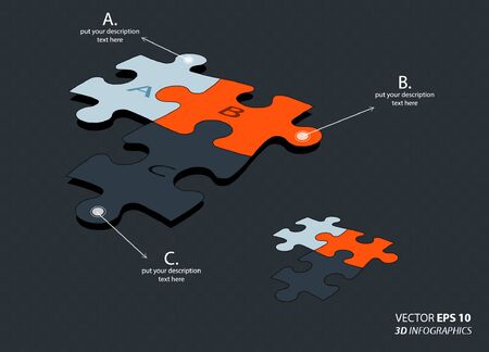 colorful puzzle piecesのイラスト素材