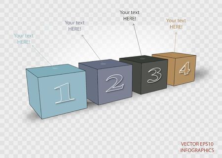 creative vector infographics cubesのイラスト素材