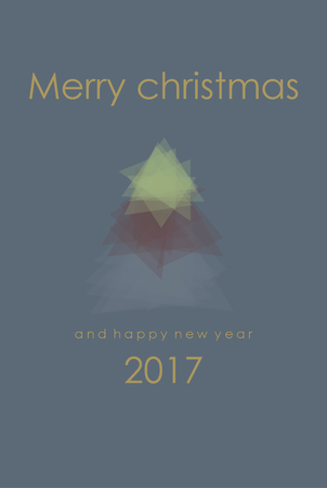 Vector christmas tree triangle card design templateのイラスト素材