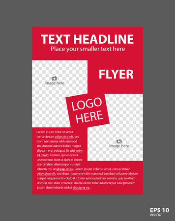 Flyer concept brochure template for business, education, presentation, website, magazine cover. Red color.のイラスト素材