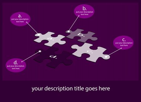 colorful puzzle made from four color piecesのイラスト素材