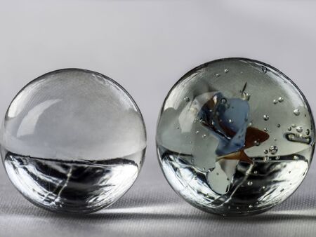 Glass marbles close-up macro background