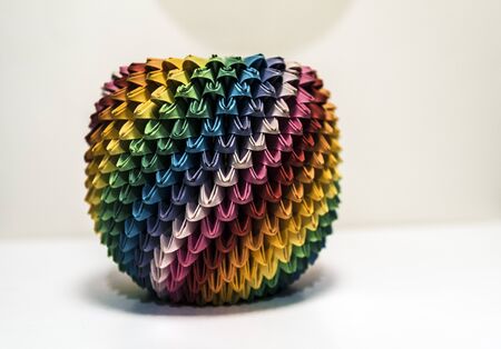 Multicolored origami paper workの写真素材