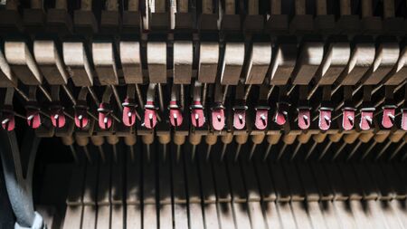 Inside a piano closeupの写真素材