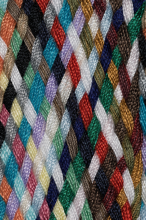 Multicolored cotton threads