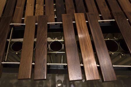 modern wooden marimba closeup