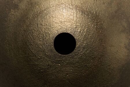 cymbal mount hole macro closeupの写真素材