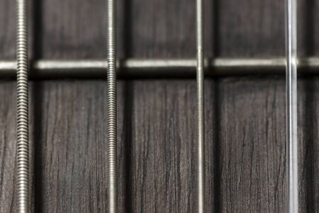Guitar strings macro closeup