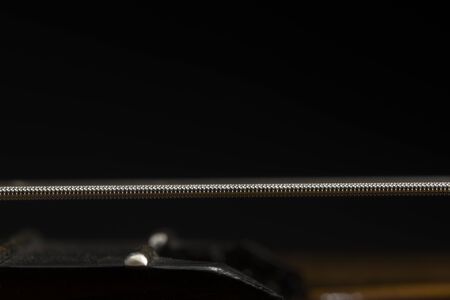 Guitar strings macro closeup