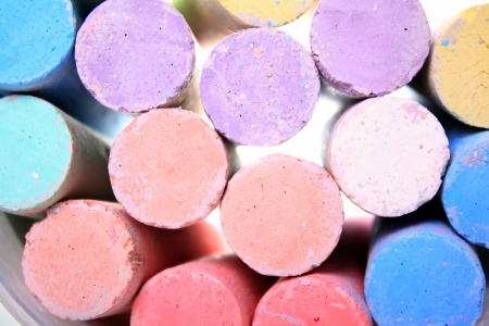 several colorful chalks as a background imagesの写真素材