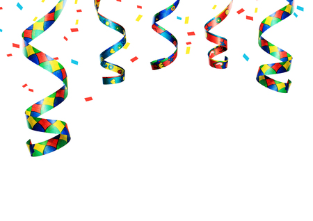 colorful gradient curling ribbons の写真素材