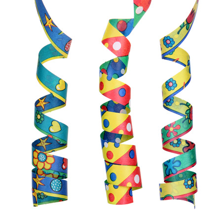 colorful gradient curling ribbons の写真素材