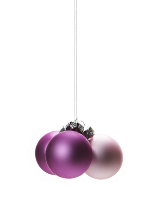 pink christmas balls の写真素材