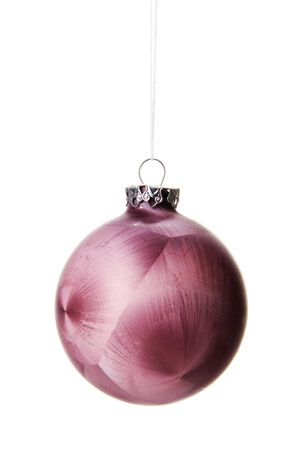 pink christmas bauble with pattern の写真素材