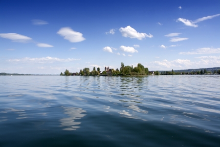lake of constance with view to switzerland の写真素材