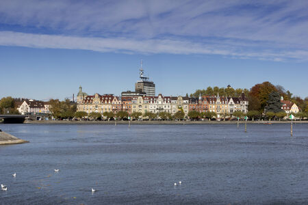 lake of constance with view to constance の写真素材