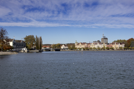 lake of constance with view to constance の写真素材
