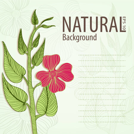 Leaf and Flower Sheet noteのイラスト素材