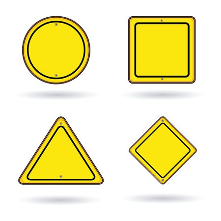 blank sign construction yellow colorのイラスト素材