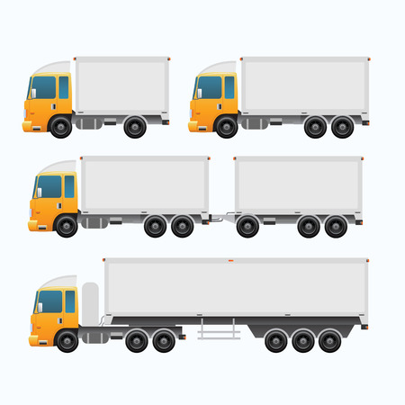 Blank Truck trailer and mini truckのイラスト素材