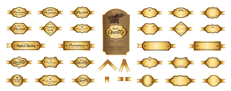 Gold premium luxury labels and blank labelsのイラスト素材