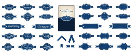 Luxury vintage blue premium labelsのイラスト素材