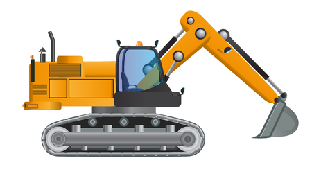 Excavator model design with workingのイラスト素材